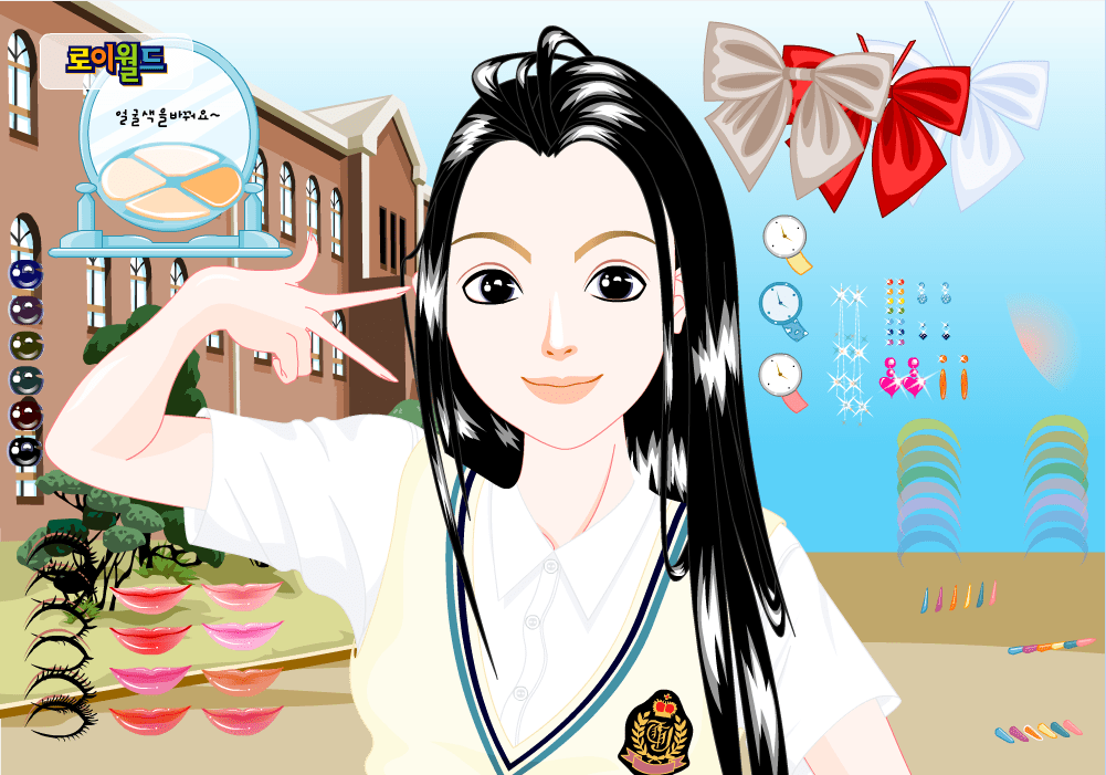 长发学生妹化妆
