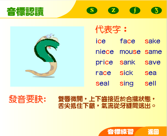 辅音音标（s z）