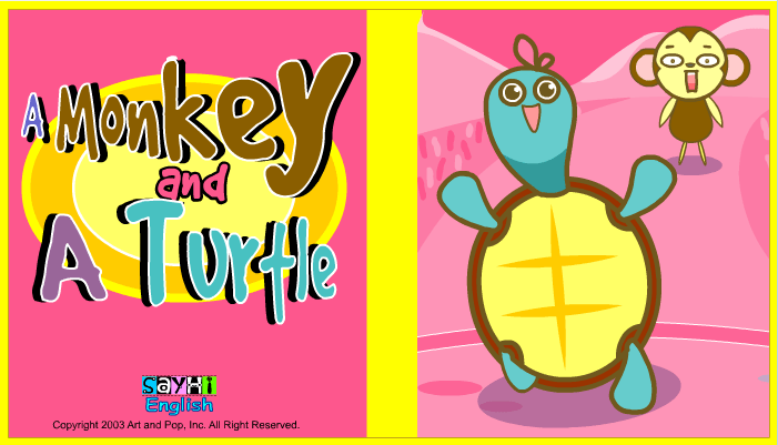 A monykey and a turtle