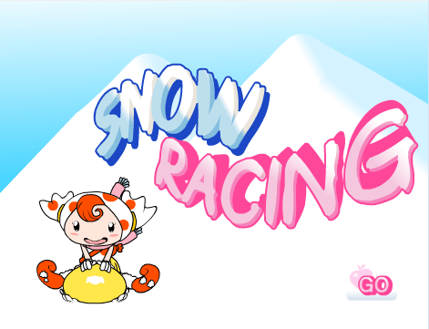 小女孩滑雪