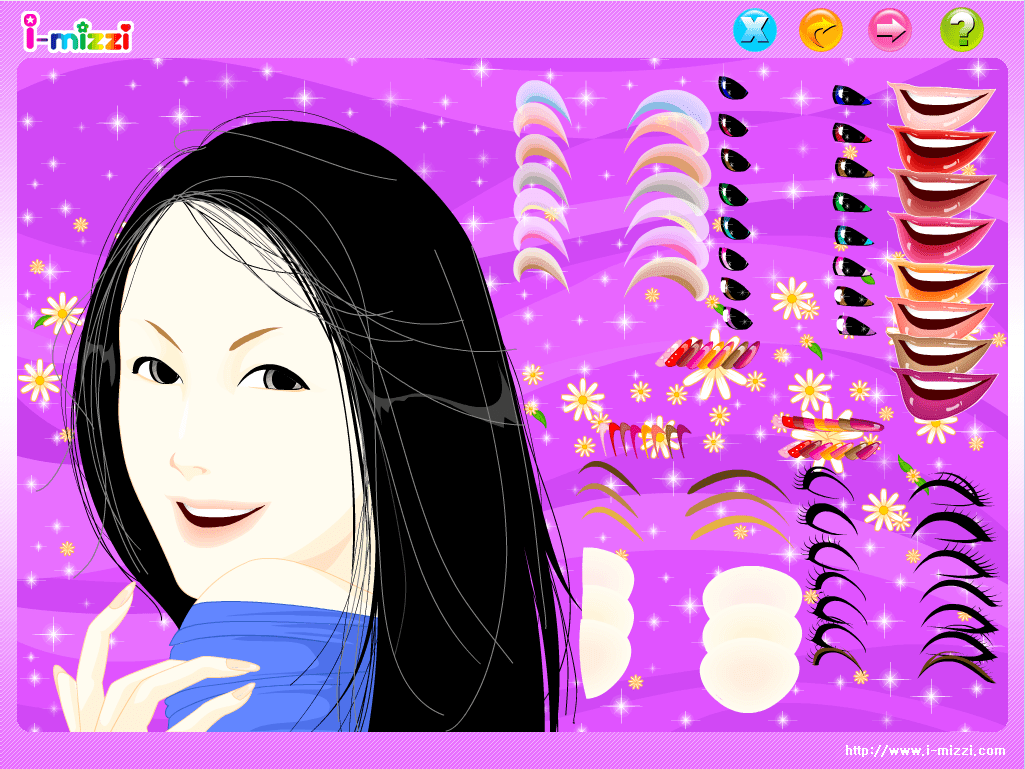 长发女孩化妆